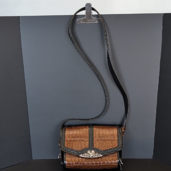 Vintage Brown /Black Faux Snakeskin Leather Marc Chantal MC Shoulder Bag. - Picture 2 of 16